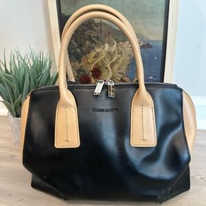 Charles Jourdan Black and Tan Bag